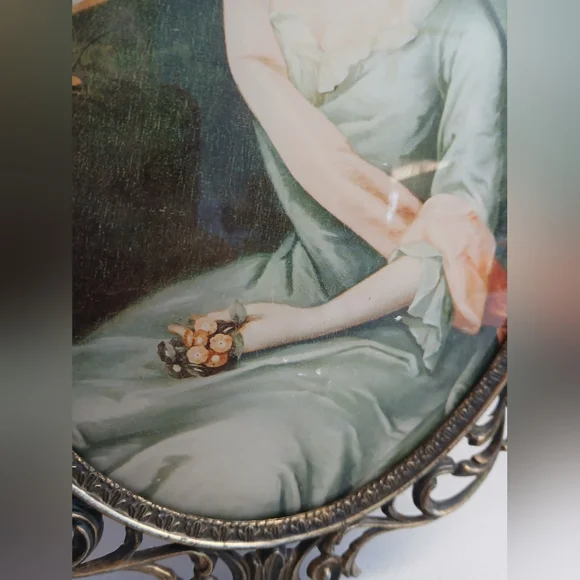 Large Bubble Glass Vintage Victorian Lady Wall Hanging Decor